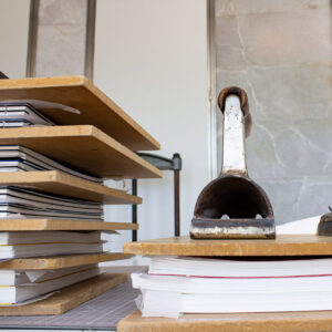 Detalle de un proyecto en curso en nuestro taller de encuadernación